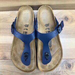Birkenstock Gizeh Womens 5 W EU 36 Navy Blue Birko Flip Flop Sandals Vacation
